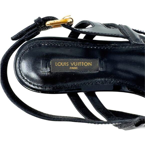 Louis Vuitton Black Patent Leather Sandals - Picture 7 of 9